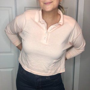 Vintage 1980's Croquet Club Cropped Collared Shirt